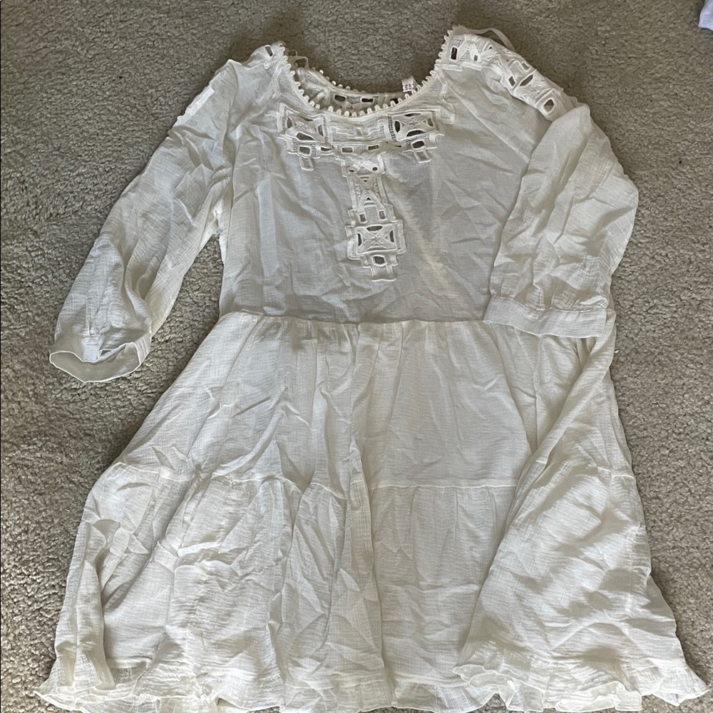 Free People White Long Sleeve Dress